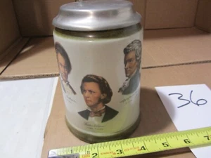Classical Composers mug Chopin Bach Beethoven Stein Tankard Echter Zinndeckel - Picture 1 of 14