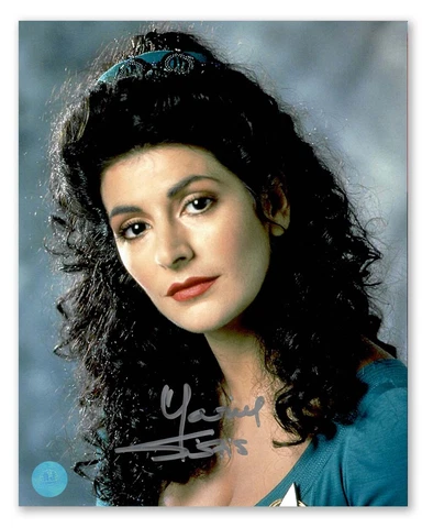 Marina Sirtis Autographed Counselor Deanna Troi Star Trek TNG 8x10 Photo Cover