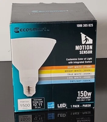 EcoSmart 150 W Dimmable Motion Sense Light Bulb 1006 305 825 - Image 1 of 4