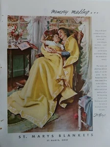 1949 St. Mary's yellow blankets memory making mother boys snuggling vintage ad - Picture 1 of 1