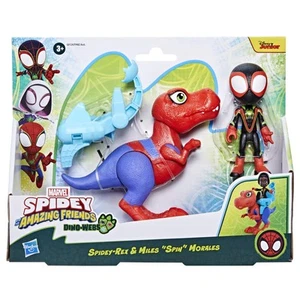Marvel Dino-Webs Spidey-Rex & Miles “Spin” Morales 4-inch-Scale Spider-Man Ac... - Picture 1 of 3