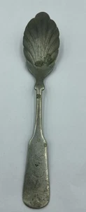 Brazil Silver Spoon Antique Fiddle Tipped Sugar Shell Vintage - Picture 1 of 3