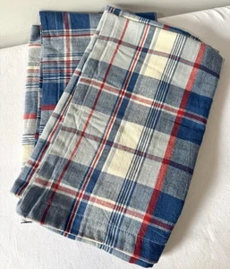 Ralph Lauren Euro Shams Evan Madras 25x25 Plaid Blu Rosso Bianco Cotone Lino - Foto 1 di 2