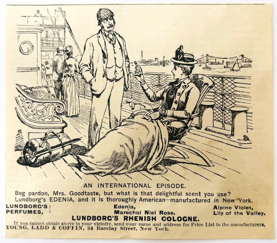 1886 Lundborg's Perfume & Cologne Advertisement Victorian Beauty Cruise DWKK27G - Imagem 1 de 1