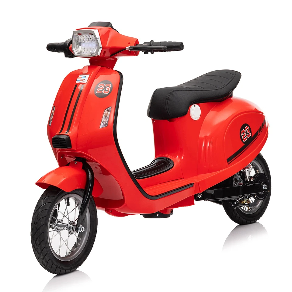 Potente scooter eléctrico 24V 250W con neumáticos llenos de aire de 12" arranque lento paseo suave Foto 1 de 4