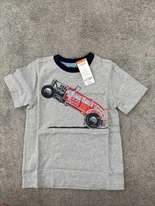 NWT Gymboree Boys Graphic Short Sleeve Crewneck Tee Gray W/race Car Size 6 - Picture 1 of 7