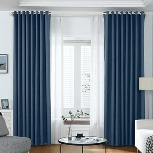 Stylish Decor Blackout Curtains Comfortable Environment Energy Efficient - Picture 1 of 23