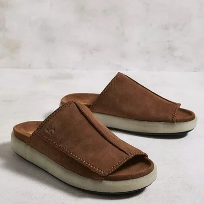 Clarks Originals Men's Overleigh Slide Sandals Cola Suede - Image 1 of 4