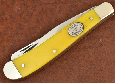 CUCHILLO TRAMPERO DE HUESOS AMARILLO LISO MATADOR TEXAS HECHO EN EE. UU. MOORE MATADOR (28627) Foto 1 de 4