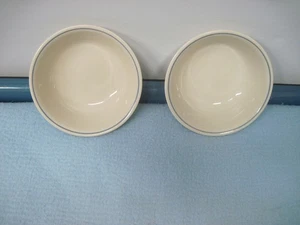 2 Corelle Müslischalen Sandstein mit hellblauem Rand 6-1/4" - Bild 1 von 6