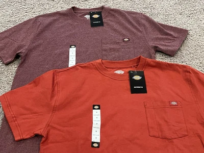 CAMISETA DICKIES PESO PESADO HOMBRE MEDIANA NUEVA CON ETIQUETAS CON BOLSILLO ¡LOTE DE 2! Foto 1 de 4