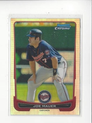 2012 Bowman Chrome Refractor #170 Joe Mauer Twins - Image 1 of 2
