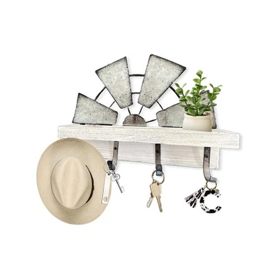 Windmill Key Holder Wall Mount, Decorative Wall Mounted Key and Mail Rack wit... - Image 1 of 4