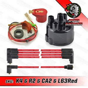 MGB Electronic Ignition Kit 45D 8mm Red HT Leads Distributor Cap Red Rotor Arm - Picture 1 of 11
