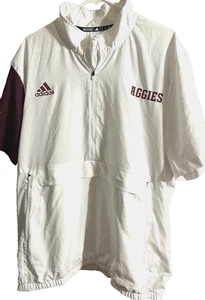 ADIDAS * Texas A&M Aggies * Short-Slv Pullover * 1/2 Zip * 3 Pocket * weiß * XL - Bild 1 von 8
