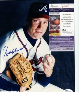 TOM GLAVINE  ATLANTA  BRAVES POSED SIGNED  AUTOGRAPHED 8X10 PHOTO   JSA  J60533 - Picture 1 of 1