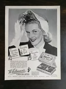 Cioccolatini Whitman vintage 1944 pagina completa pubblicità originale 524 - Foto 1 di 1