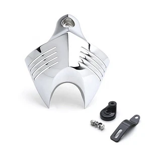 V-shield Horn Cover for Harley Softail Dyna Big Twin Evo Twin Cam 88 96 Chrome - Picture 1 of 5