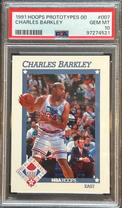 1991 Hoops Prototypes 00 CHARLES BARKLEY #007 PSA 10 GEM MINT ~ POP 1/5 - Picture 1 of 2