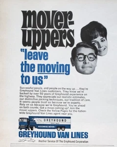 PRINT AD Greyhound Van Lines Nationwide Moving Trucks Mover Uppers Small 5x6 - Picture 1 of 1