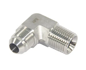 HFS(R) 3/8" Male NPT to 1/4" JIC Male Elbow 90° Flare Pipe Fitting SS304 - Picture 1 of 1