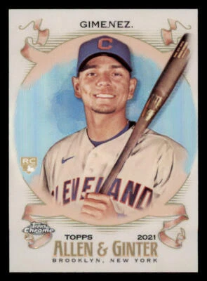 2021 Topps Allen and Ginter Chrome Refractors #45 Andres Gimenez RC (ref Y02242) - Image 1 of 2