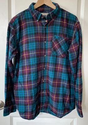 Magellan Mens Button Up Flannel Shirt Long Sleeve M  Button Down Blue Purple - Image 1 of 4