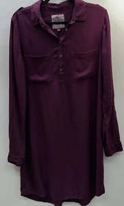 Mossimo 100% Rayon Shirt Dress Women's Size Large Black Button Front Long Sleeve - Picture 1 of 8