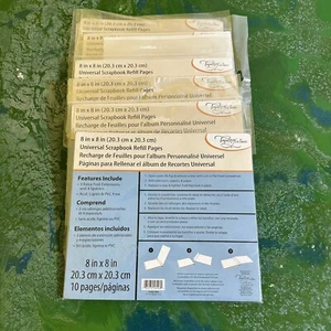 Lot of 6 packs of 10 Tapestry by C.R Gibson 8x8 Universal Scrapbook Refill Pages - Picture 1 of 2