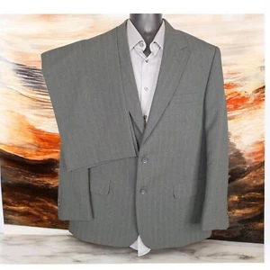 Haband 2 Piece Suit Mens 42R 36X29 Charcoal Stripe Single Vented - Picture 1 of 12