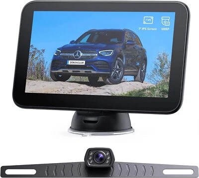 Backup Camera Kit Rear View License Plate Camera 5" Monitor for Car Truck RVs - Image 1 of 4