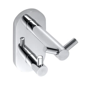 BOMEGA Doppelhaken Messing Chrom poliert Bad & Küche >> zum Bohren oder Kleben - Bild 1 von 7