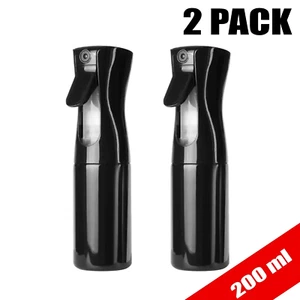 2 Pack - Continuous Spray Bottles Ultra Fine Mist Sprayer - 6.8 Oz /200Ml Black - Picture 1 of 7