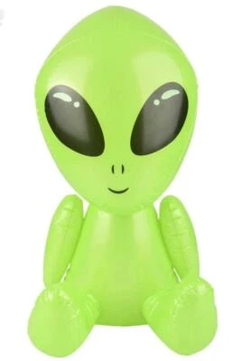24" Galactic Green Alien Inflate - Inflatable Party Decoration Blow-Up Space UFO - Image 1 of 4