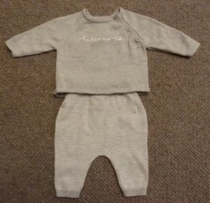 Mamas & Papas New Born Neutral Two Piece Trouser and Jumper Set - Picture 1 of 8