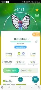 Butterfree ( Caught In 2016 ) Pokemon Trade GO - Picture 1 of 2