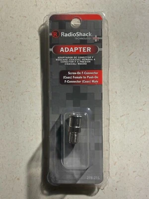 Screw-On F-Connector (Coax) Female to Push-On F-Connector (Coax) Male Adapter - Image 1 of 2