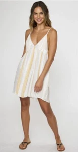 O'Neill Saltwater Solids Striped Tank Dress Womens M Cover-Up Beach Wear DAWN - Picture 1 of 8