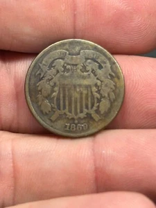 1869 2c Piece bronze U.S. Type Coin RAW ungraded circulated - Picture 1 of 11