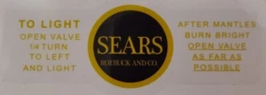 ONE (1) BRAND NEW COLEMAN EARLY SEARS LANTERN YELLOW BLK STICKERS LABELS DECALS - Picture 1 of 1