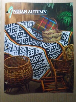 INDIAN AUTUMN Annie's Attic Crochet Pattern Leaflet Quilt & Afghan Club  - Image 1 of 2