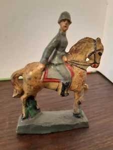 Soldat mit Pferd - Masse - Figur - ähnlich Elastolin/Lineol VK - Bild 1 von 5