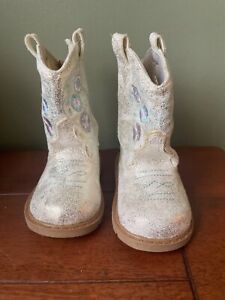 NWOT Silver Baby Girl Cowboy Boots Size 2 Infant 3-6M
