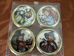 VINTAGE HUMMEL WANDTAFELN 2,5" RUND 4ER SET + 1978 HUMMEL SAMMELTELLER - Bild 1 von 12