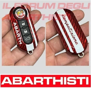ABARTH 595 COMPETIZIONE Cover Chiave fibra di Carbonio Carbon fiber 100% - ROSSO - Bild 1 von 1
