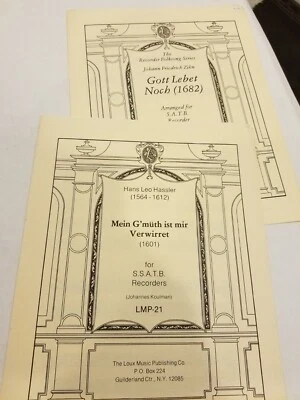 2 Pieces for Recorders Mein G'muth ist mir Verwirret & Gott Lebet Noch - Image 1 of 3