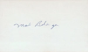 Tarjeta de índice Mark Belanger 1965 Baltimore (diciembre de 1998) firmada 3x5 con certificado de autenticidad de la JSA - Imagen 1 de 2