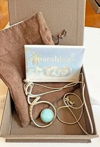 Marahlago Larimar Sterling 925 Farbsteine Anhänger 17" Kette & Geschenkbox - Bild 1 von 7