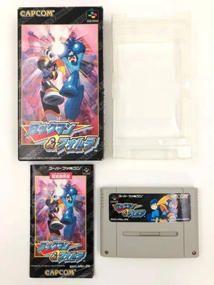 Rockman & Forte Mega Man & Bass SNES CAPCOM Nintendo Super Famicom Box Japan JP - Image 1 of 4