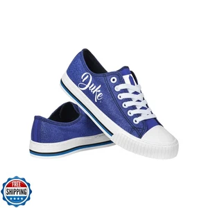 FOCO Duke Blue Devils NCAA Womens Color Glitter Low Top Canvas Shoes - 8 - Picture 1 of 5